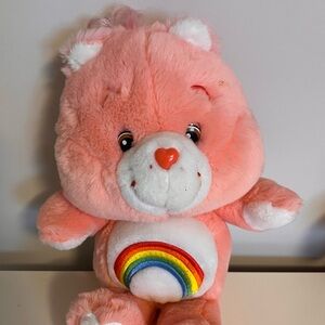 Carlton cards funshine Care Bear Pink Plush with Rainbow Belly